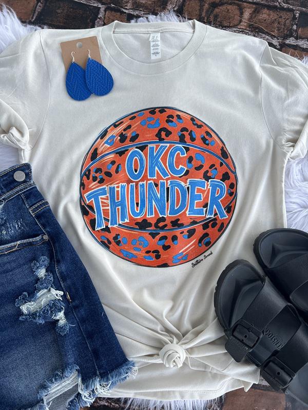 OKC Thunder Leopard Basketball Tee