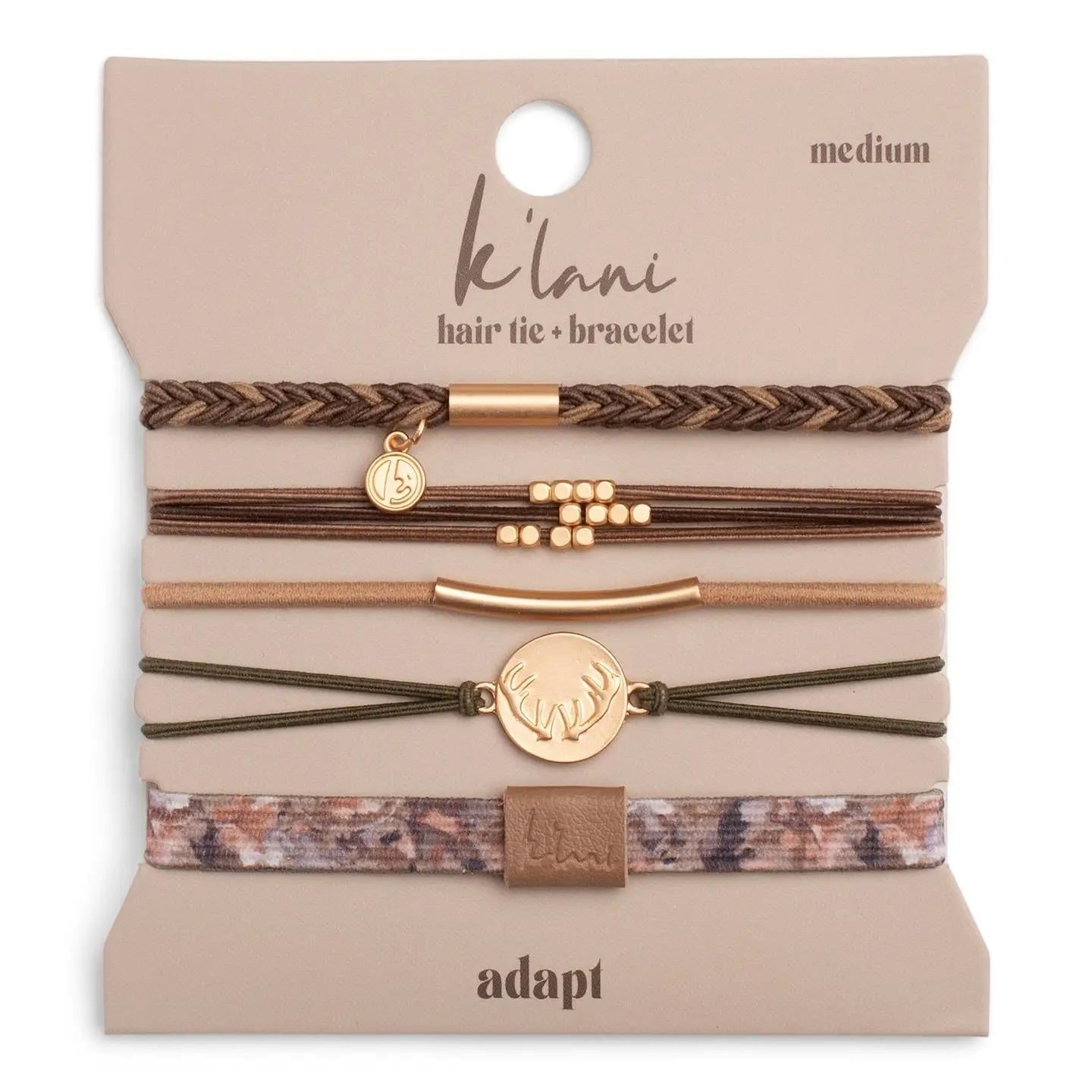 "Adapt" Camouflage with Antler Charm Hair Tie Bracelets