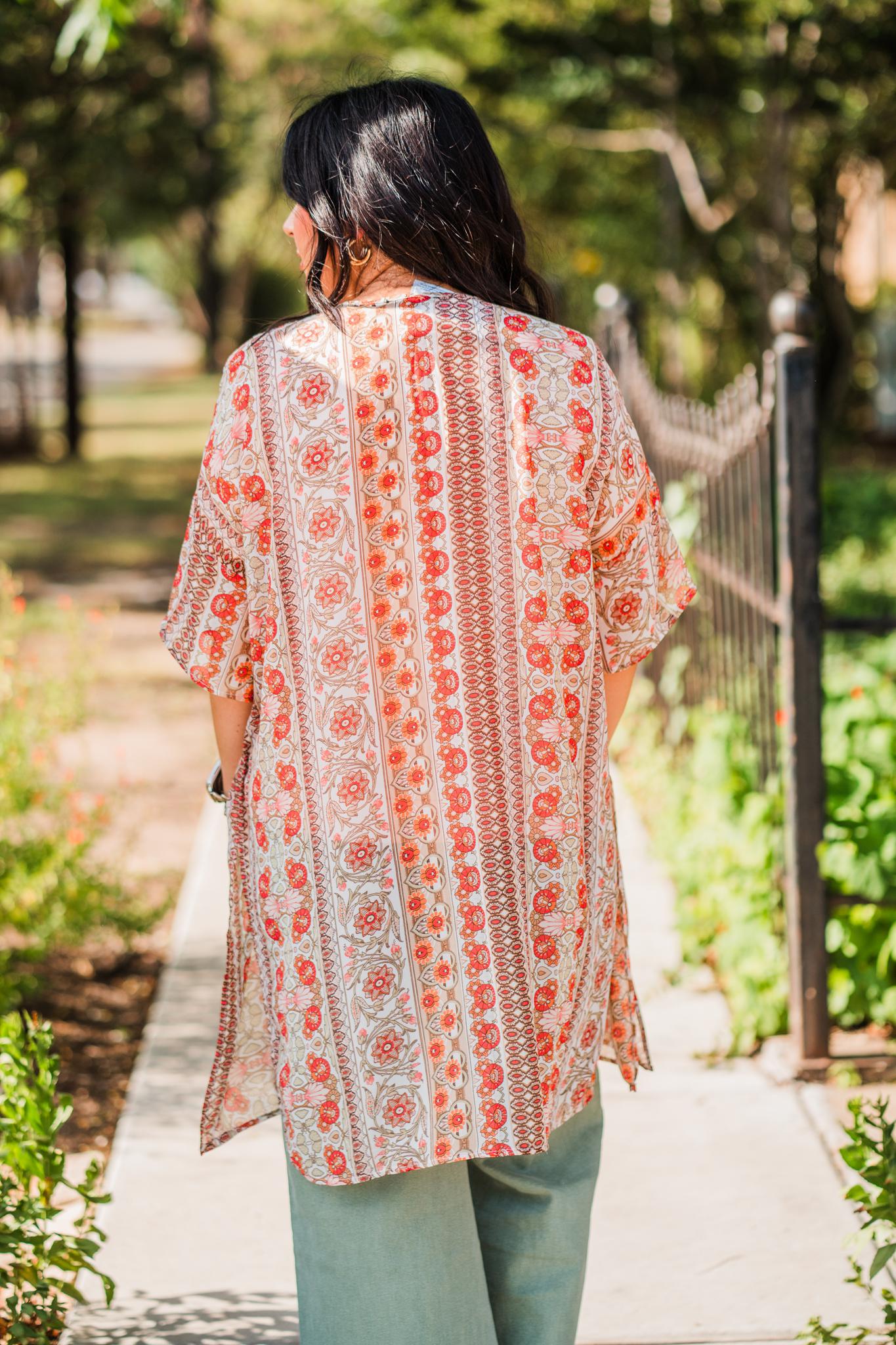 Pop of Color Floral Kimono