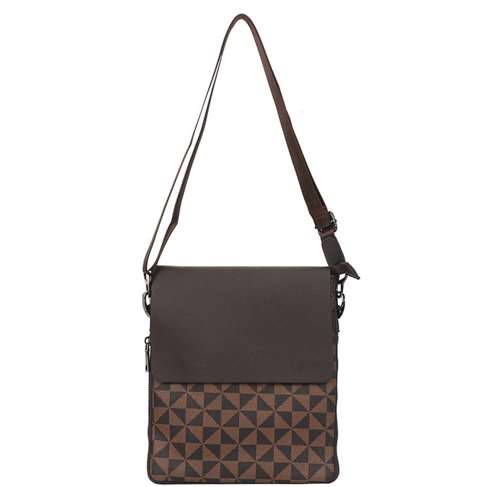 Triangle Monogram Crossbody Brown Bag