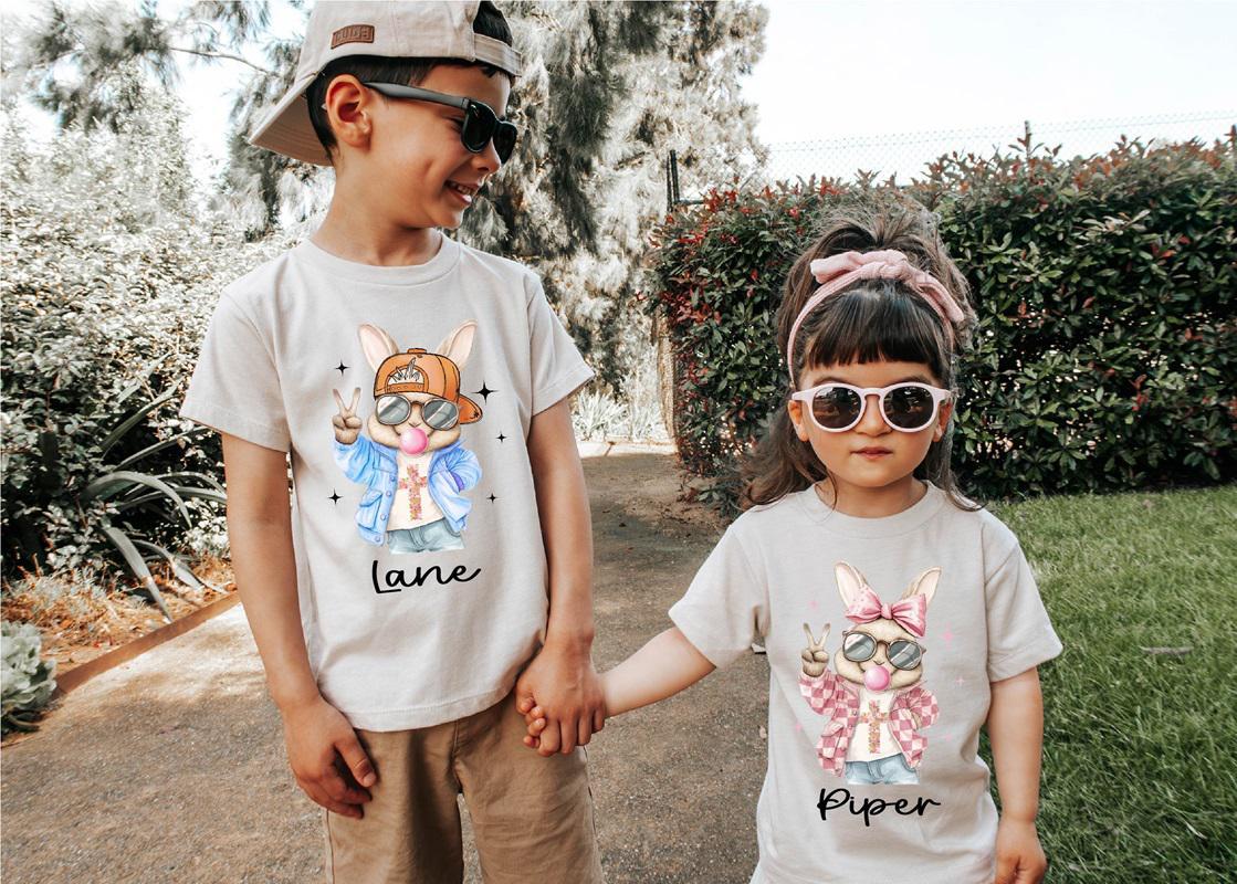 Toddler/Youth Personalized Bubble Gum Bunny Tee