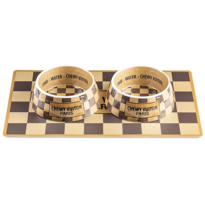 Tan checker Chewy Vuiton Placemat