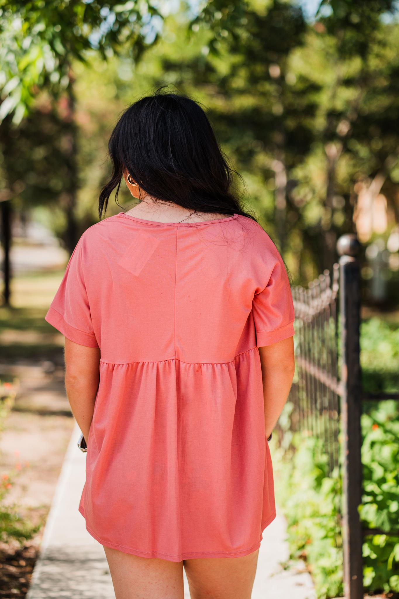 Salmon Gabi V-Neck Top