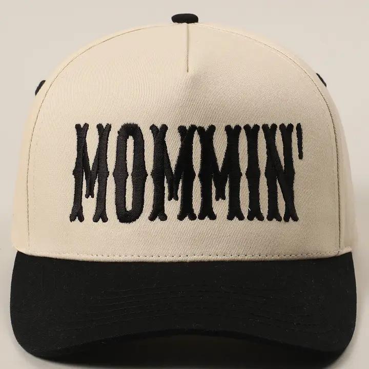 Mommin' Letter Embroidery Two Tone Trucker Hat