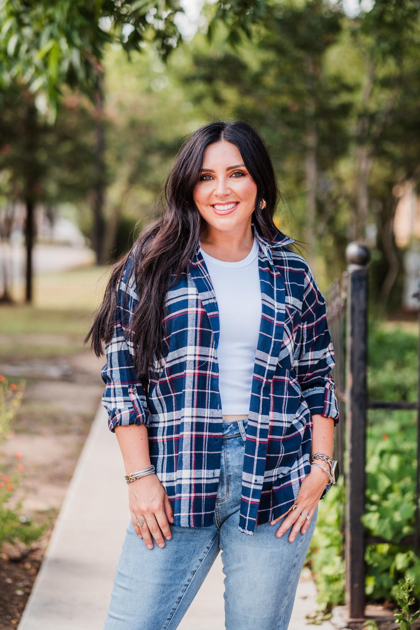 Navy and Pink Plaid Flannel Shirt – Sweet Southern Swank Boutique