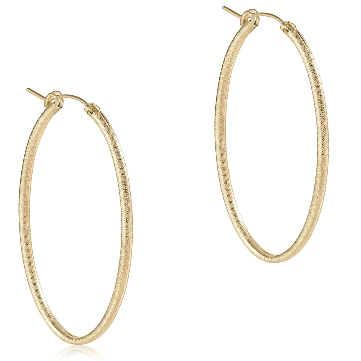 Oval Gold 2" Hoop - Textured Earrings