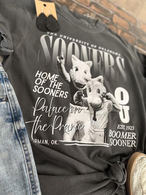 Sooners Halftone Gameday Comfort Color Tee (youth and adult)