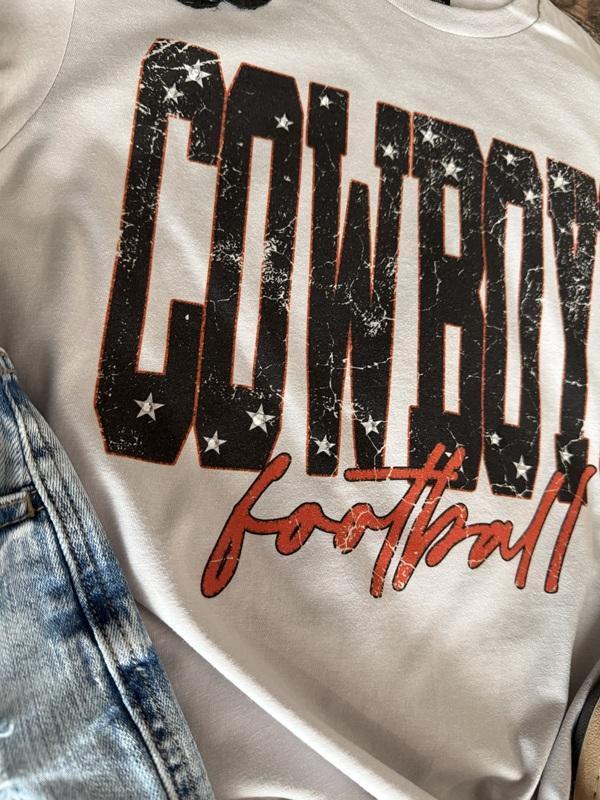 Embellished Cowboys Football Tee With Gem Details
