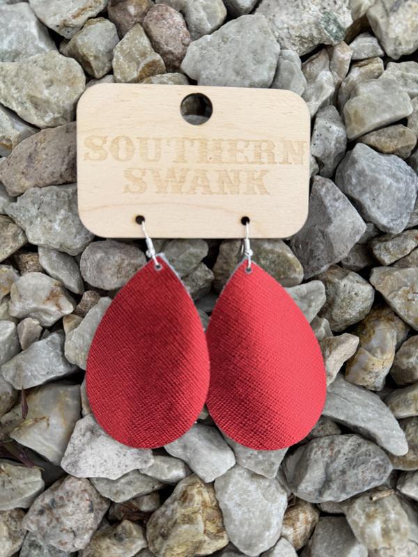 Metallic Red Earrings