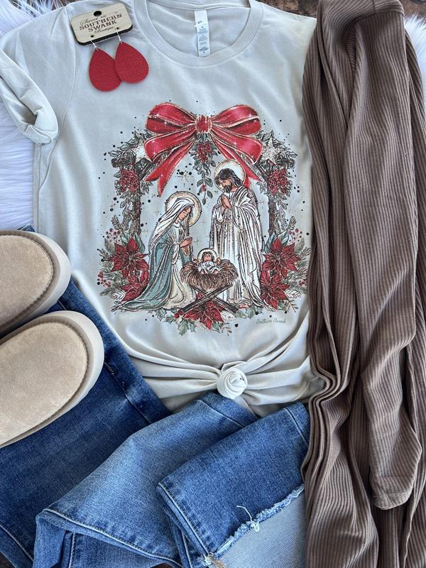 Noel Faux Glitter Scene Tee