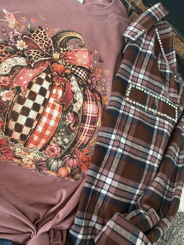 Patchwork Pumpkin Charm Graphic Tee