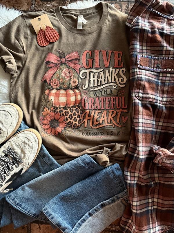 Grateful Heart Pumpkin Graphic Tee