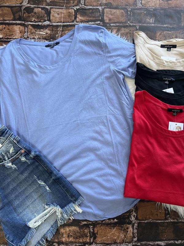 Basic Short Sleeve Knit Tee