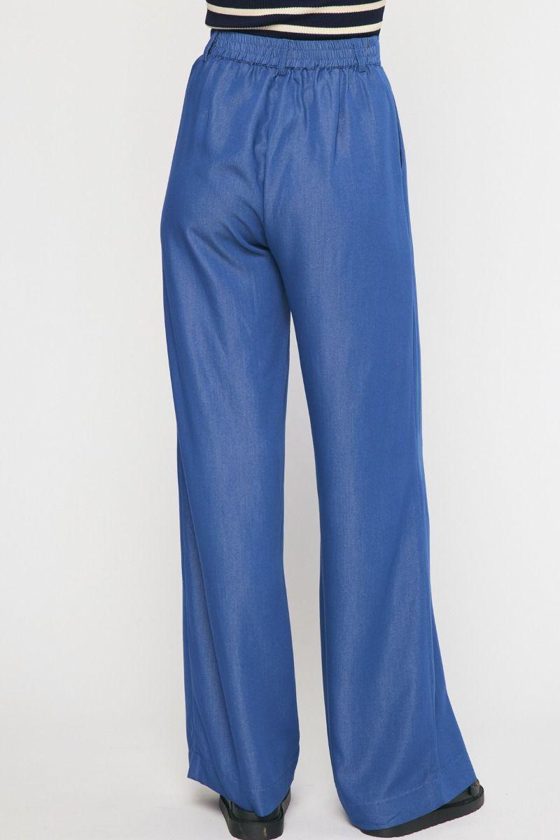 Wide Leg High Waisted Dark Denim Slacks/Pants by Entro
