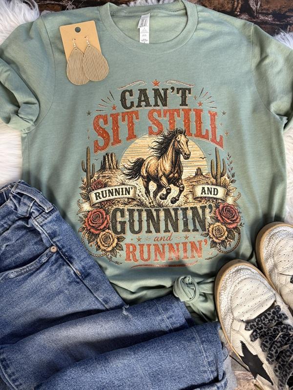 Can't Sit Still, Runnin' and Gunnin' Tee
