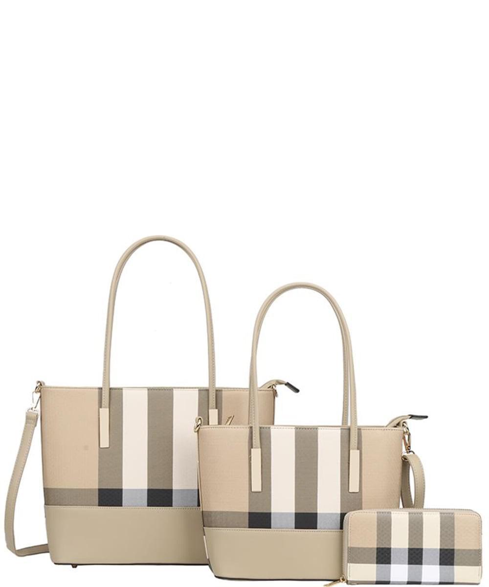 Khaki Plaid Handbags & Wallet