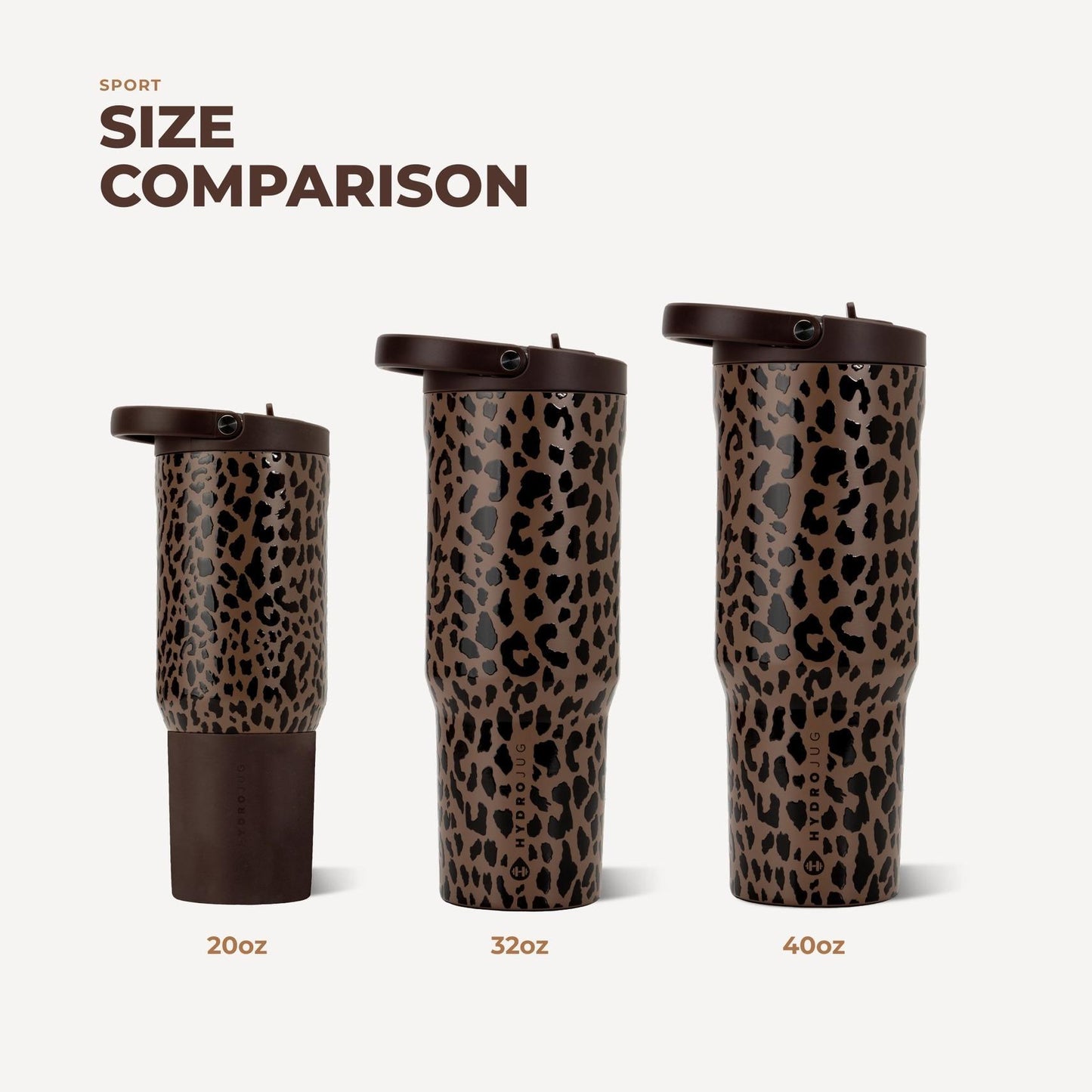 Brown Leopard HydroJug Sport Water Bottle