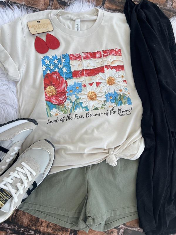Land Of The Free, Because Of The Brave Tee