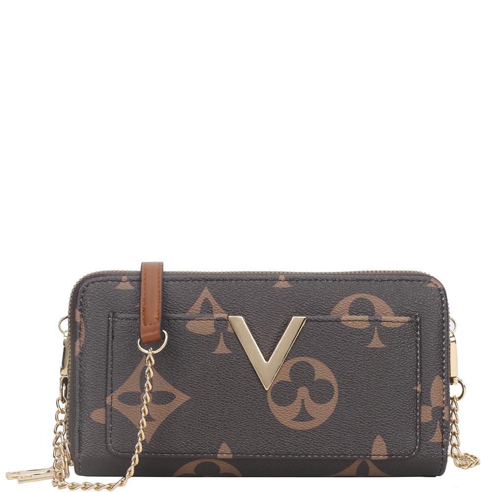 Print Zipper Crossbody Wallet