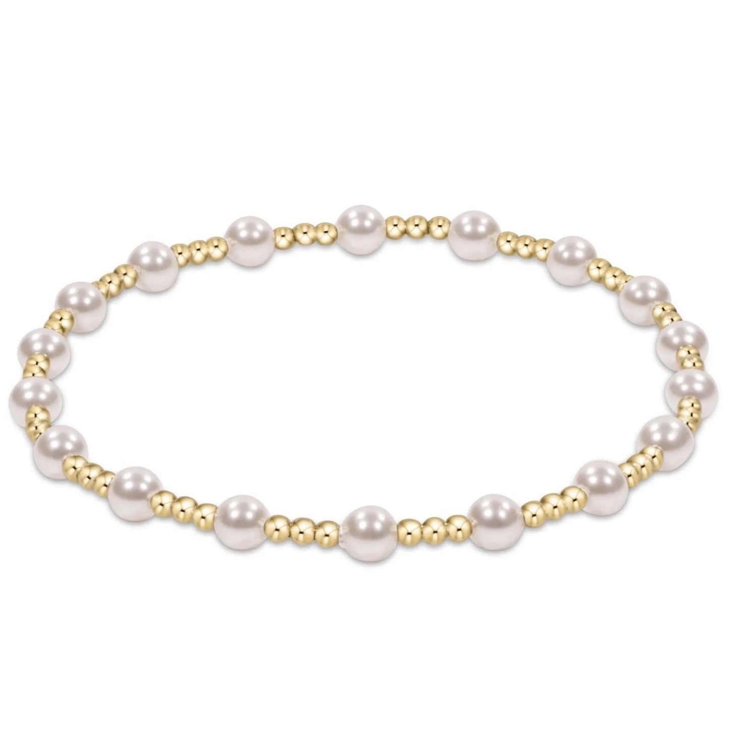 Dignity Sincerity Gold 4mm Bracelet - Pearl