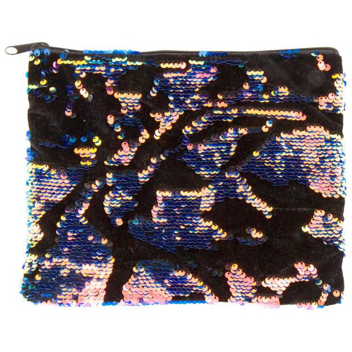 Iridescent Magic Sequin and Velvet Zip Pouch