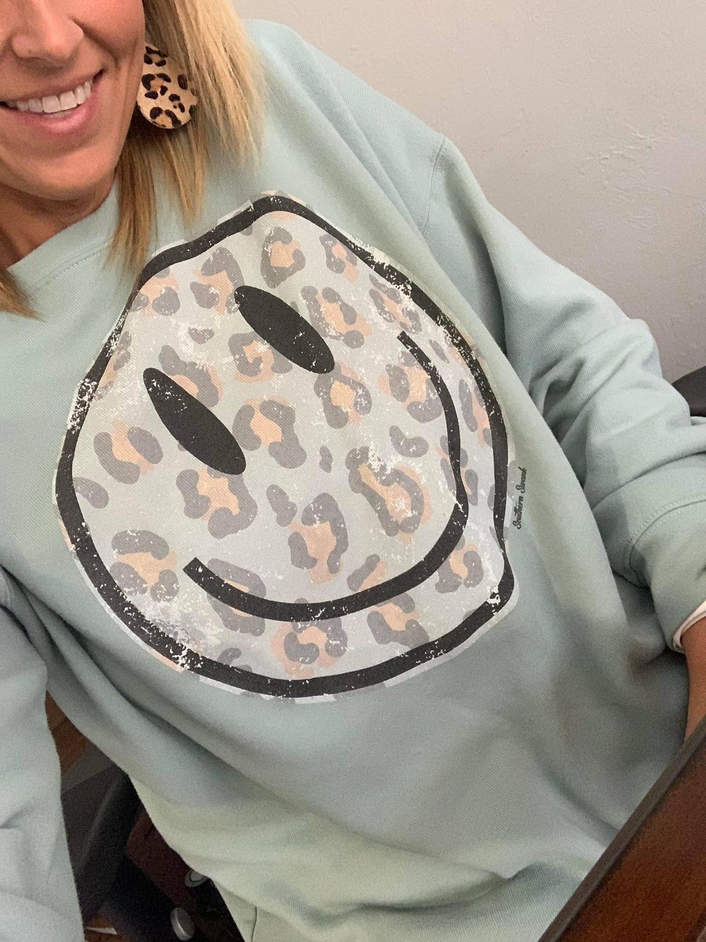 Leopard Smiley Sweatshirt