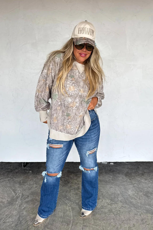Camo Joss Washed Sweatshirt by Blakeley