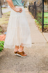 Champagne Tulle Layered Skirt