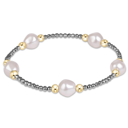 Purpose Pearl 4mm Silver Faceted Hematite Bracelet