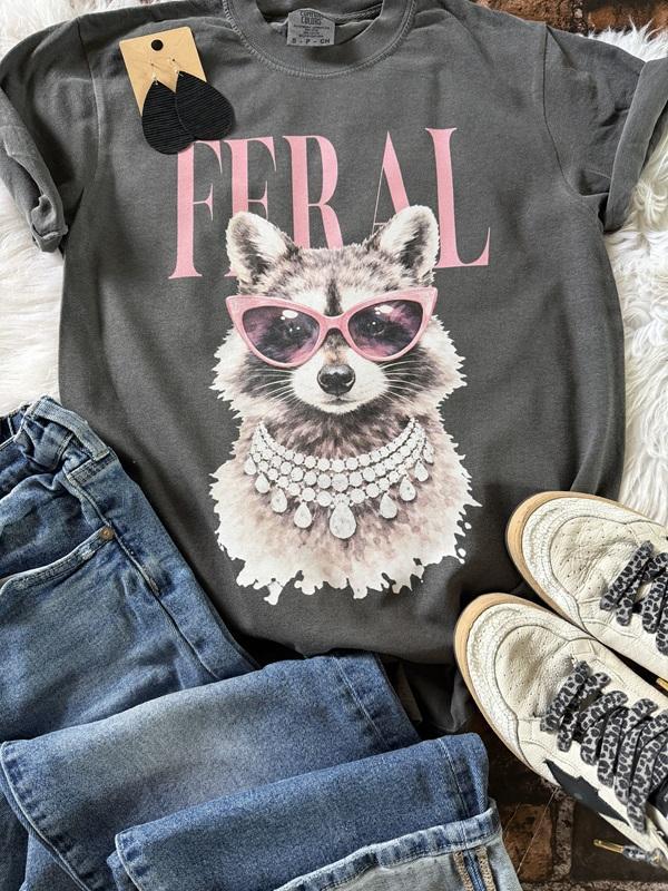 Feral Racoon Comfort Color Tee (youth and adult)