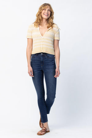 High-Rise Non-Distressed Skinny Split Jeans by Judy Blue