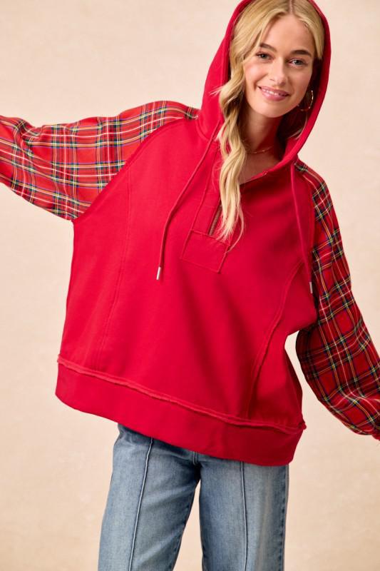 Red Half Zip UP Hoodie by Bibi