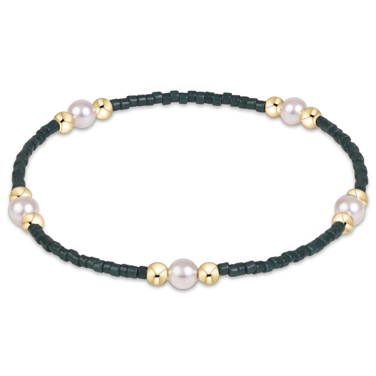Gameday Hope Purpose Pearl Bracelet - Dark Green