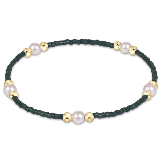 Gameday Hope Purpose Pearl Bracelet - Dark Green