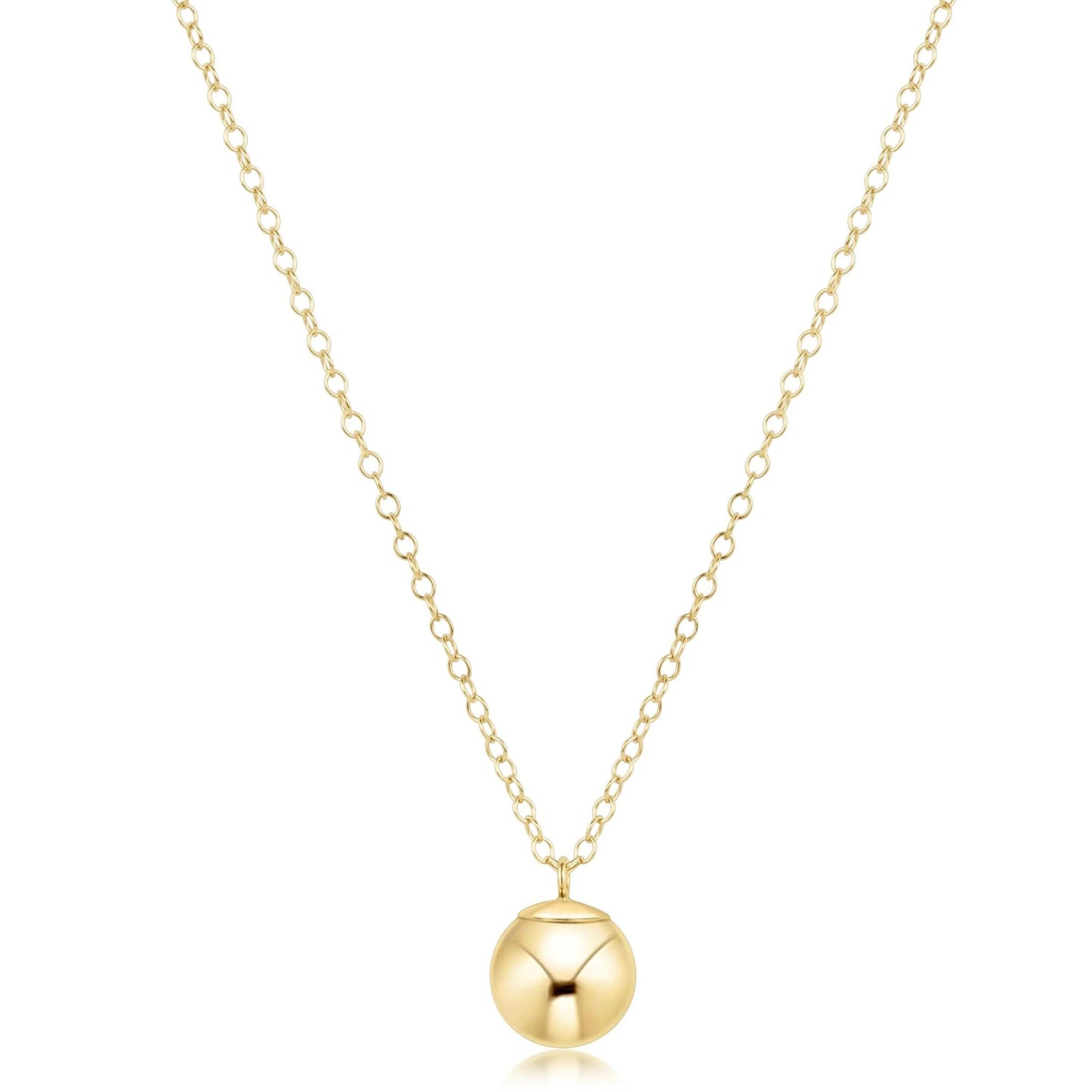 16" Necklace Gold - Classic Gold 10mm Charm