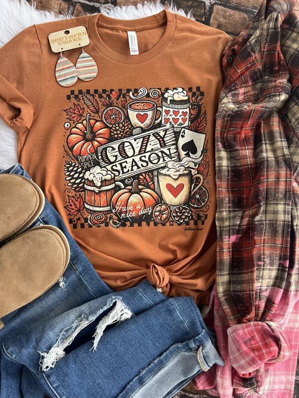 Trendy Fall Cozy Season Tee