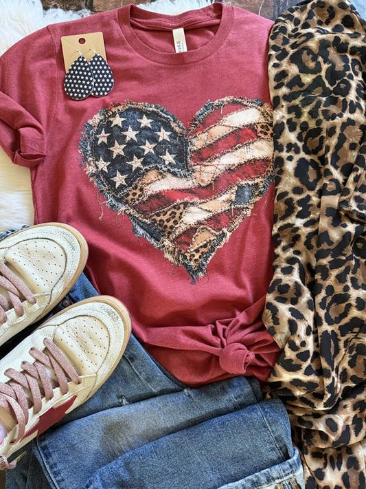 American Heart Patchwork Tee