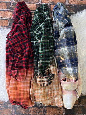 Blue Green Passion Distress Flannel