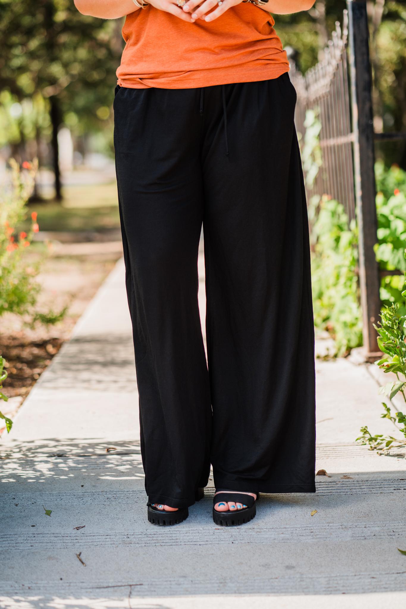 Black Gabi Smocked Bottoms With Pockets