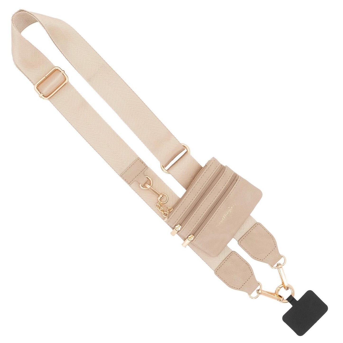 Taupe Clip & Go Phone Lanyard with Pouch by Save The Girls