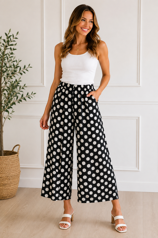 Playful Polka Wide Leg Pants by Umgee