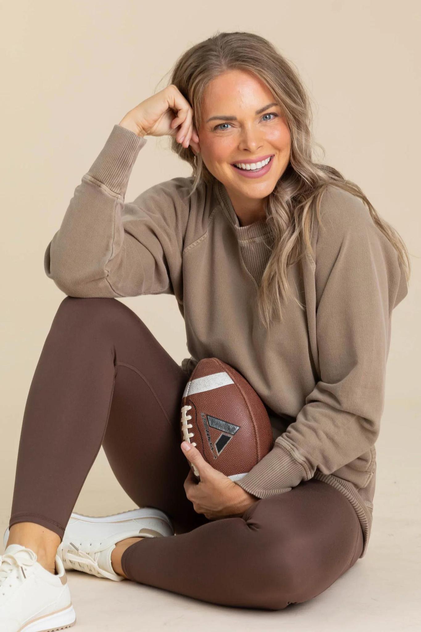 Mocha Pigment Dyed Sweatshirts With Pockets