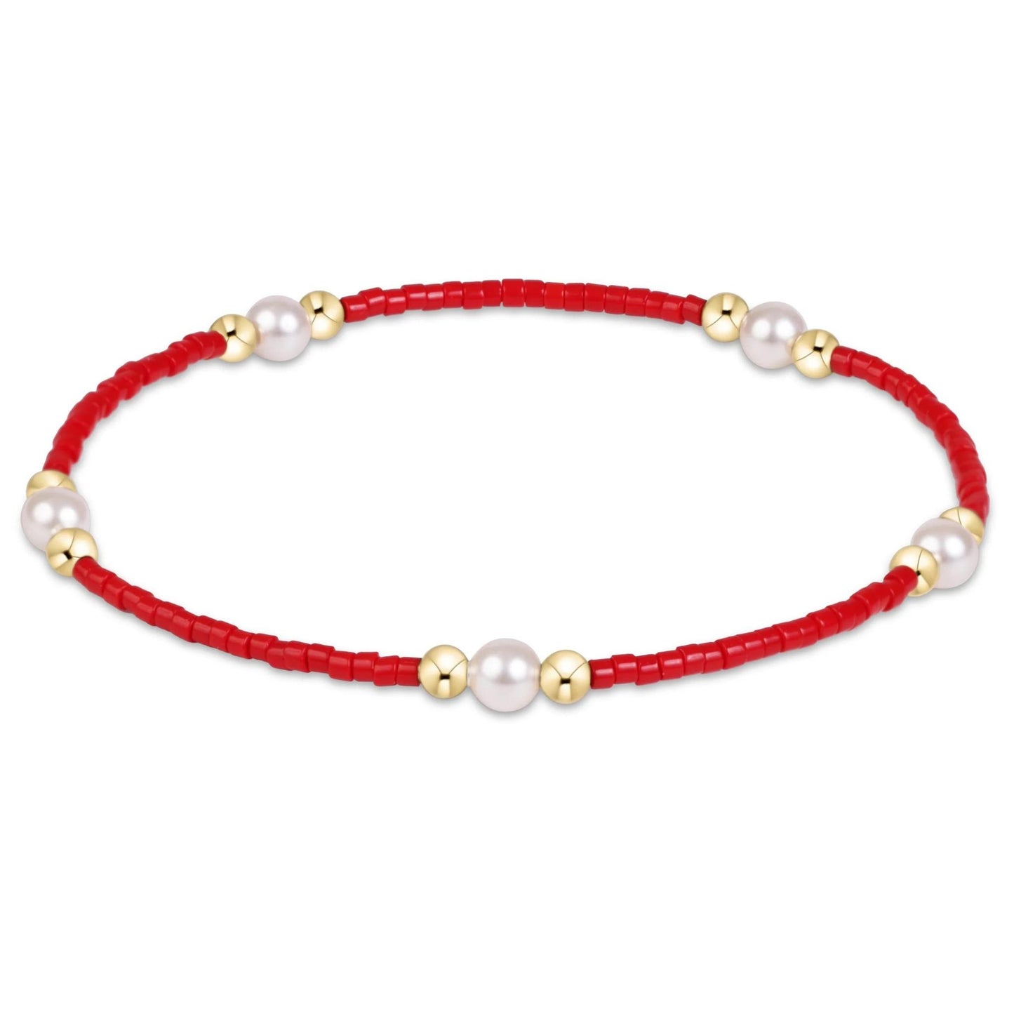Gameday Hope Purpose Pearl Bracelet - Red