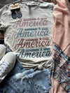 America Stacked Tee