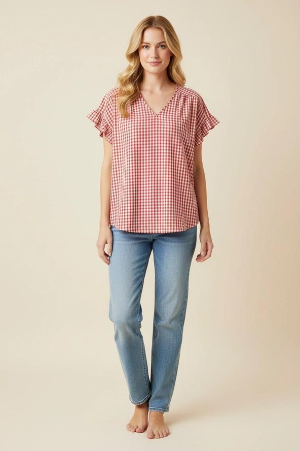 Red Gingham Top