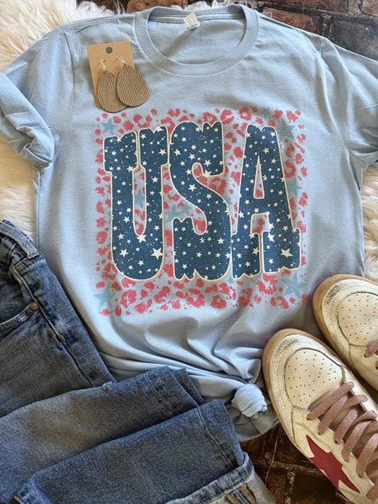USA Leopard Tee