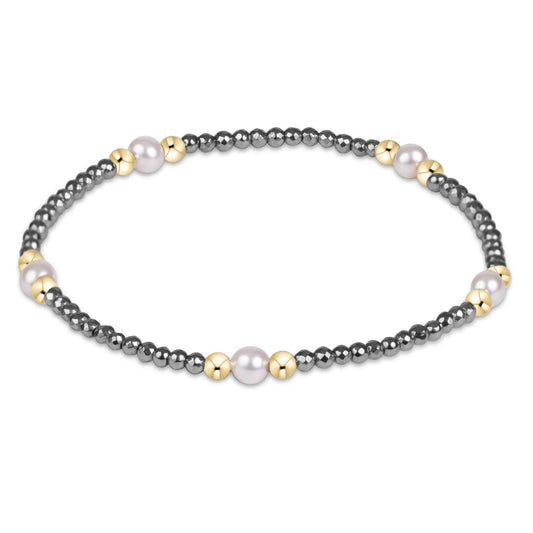 Purpose Pearl 4mm Silver Faceted Hematite Bracelet