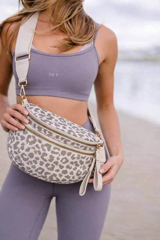 Grey Beige Leopard Farah Fanny Bum Bag