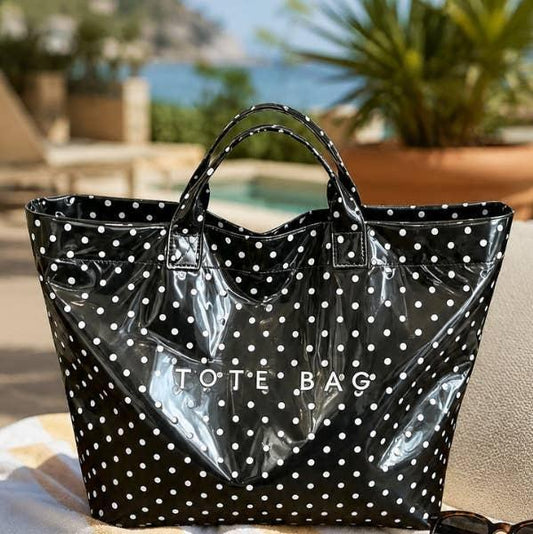 Black & White Polka Dot Tote Bag