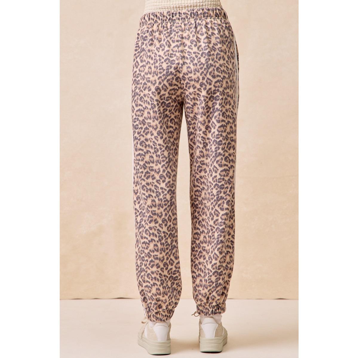 Leopard Side Lines Leopard Track Pants by BiBi